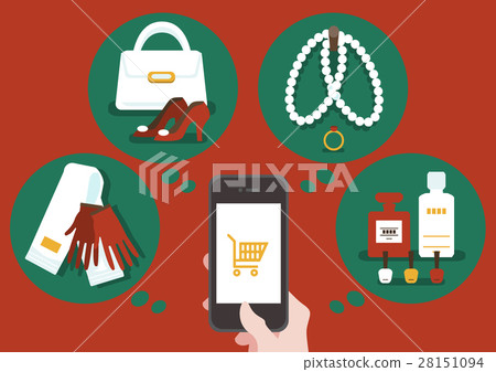 Illustration material Internet shopping Christmas gifts Smartphone 28151094