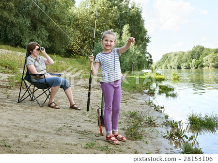 people camping and fishing family active in nature people camping and fishing family active in nature 28153106