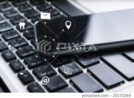 man hand holding smartphone device man hand holding smartphone device 28153269