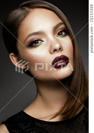 Beautyful girl with bright make up 28153389