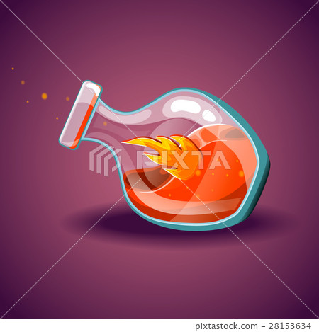 Bottle with flame, magic elixir Bottle with flame, magic elixir 28153634