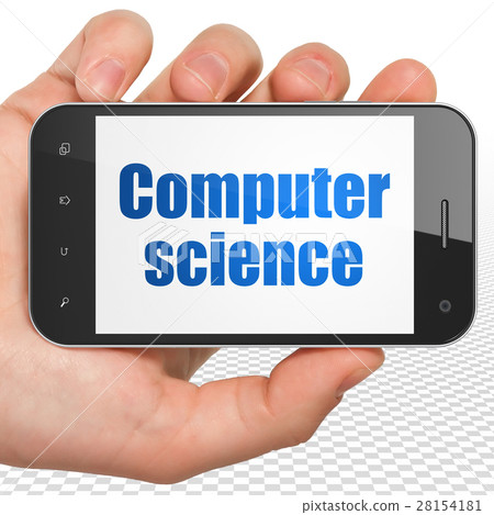 Science concept: Hand Holding Smartphone with Science concept: Hand Holding Smartphone with 28154181