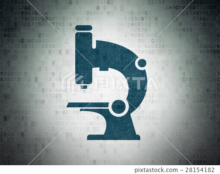 Science concept: Microscope on Digital Data Paper Science concept: Microscope on Digital Data Paper 28154182