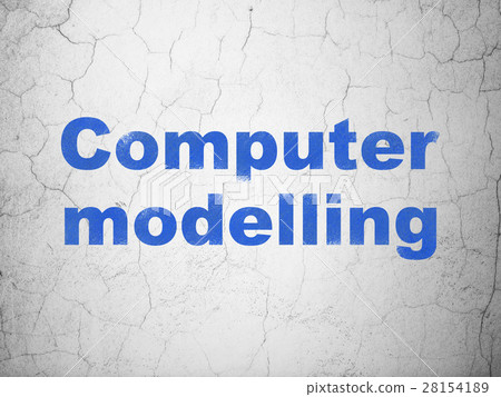 Science concept: Computer Modelling on wall Science concept: Computer Modelling on wall 28154189