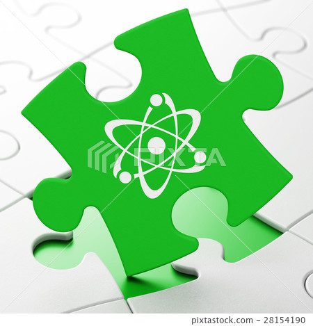 Science concept: Molecule on puzzle background Science concept: Molecule on puzzle background 28154190