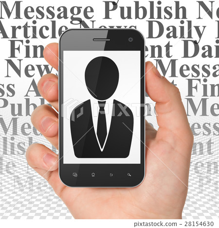 News concept: Hand Holding Smartphone with News concept: Hand Holding Smartphone with 28154630