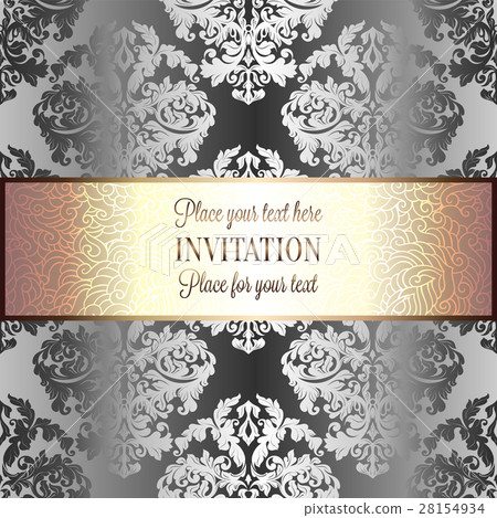 Baroque background with antique, luxury silver and Baroque background with antique, luxury silver and 28154934