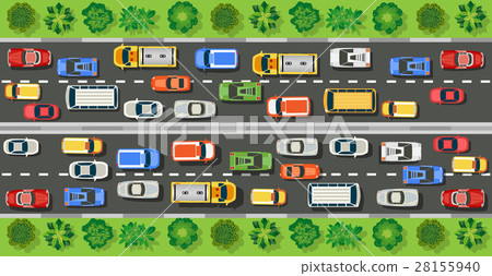 Road top view with highways Road top view with highways 28155940