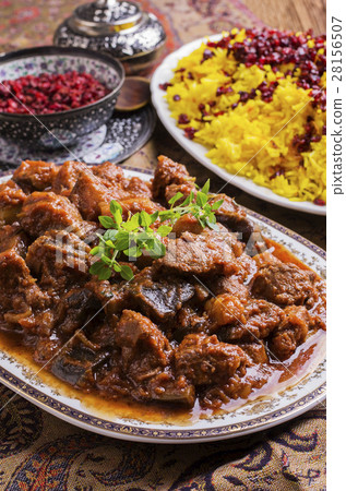 xoresht-e badenjan - persian lamb ragout xoresht-e badenjan - persian lamb ragout 28156507