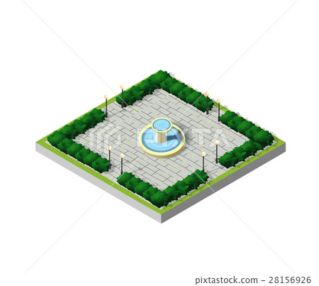 Isometric City Park - Stock Illustration [28156926] - PIXTA