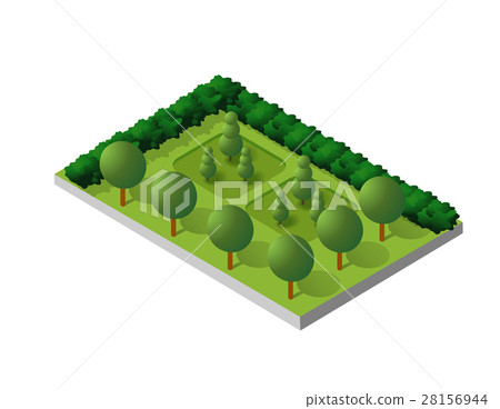 Isometric buildings city park - Stock Illustration [28156944] - PIXTA