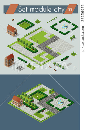 Retro isometric country house - Stock Illustration [28156973] - PIXTA
