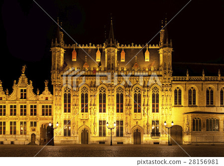 Bourg square at night, Bruges. Belgium 28156981