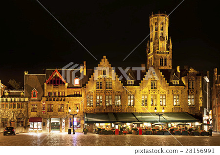 Bourg square at night, Bruges. Belgium 28156991