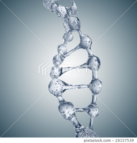 3d illustration of DNA molecule model from water. 28157539