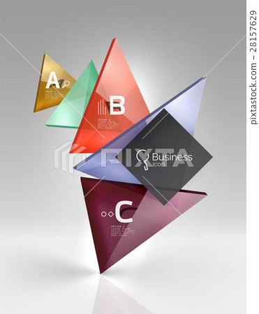 Vector 3d triangle abstract background - Stock Illustration [28157629 ...
