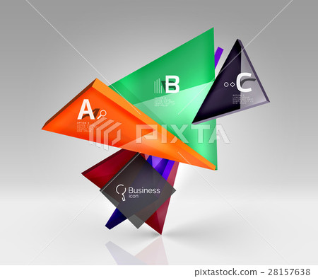 Vector 3d triangle abstract background - Stock Illustration [28157638 ...