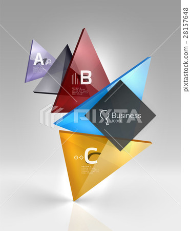 Vector 3d triangle abstract background - Stock Illustration [28157648 ...