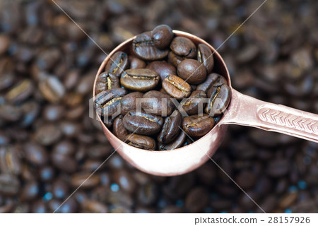 咖啡豆和主要湯匙 咖啡豆和主要湯匙 28157926
