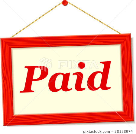 signboard with paid text 28158974