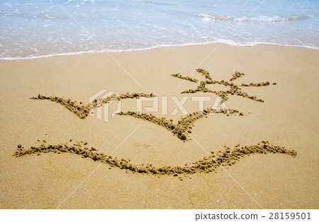 Sun pictured on the sand  28159501