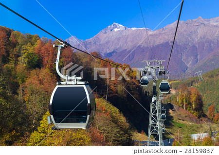 Funicular railway in ski resort Krasnaya Polyana 28159837