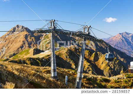Funicular railway in ski resort Krasnaya Polyana Funicular railway in ski resort Krasnaya Polyana 28159857