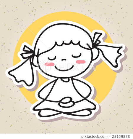 hand drawing abstract people happy kid meditation 28159878