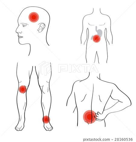 Set of people with pain dots. Set of people with pain dots. 28160536