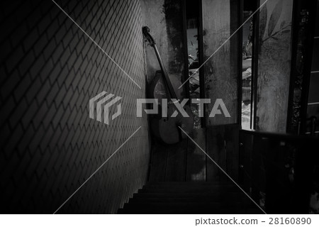 Cello decorated near brick wall Cello decorated near brick wall 28160890