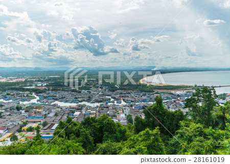 Aerial view of Chumphon estuary Aerial view of Chumphon estuary 28161019