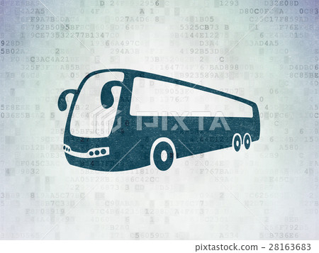 Travel concept: Bus on Digital Data Paper 28163683