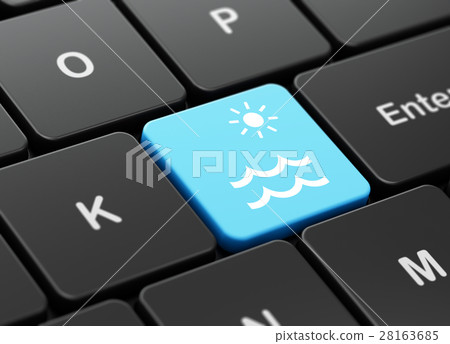 Travel concept: Beach on computer keyboard 28163685