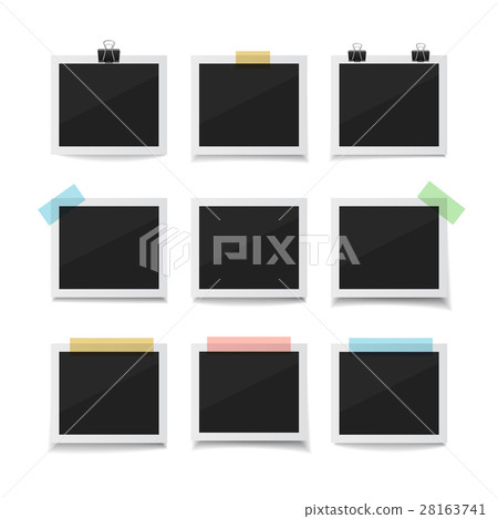 Collect moments. Set of sticked down vector photos 28163741