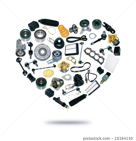 heart spare parts car on the white background 28164130