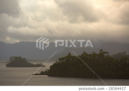 Mysterious lake landscape Mysterious lake landscape 28164417