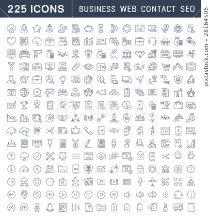 Set Vector Flat Line Icons Business, SEO, WEB - Stock Illustration ...