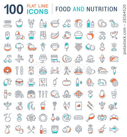 Set Line Icons Food Set Line Icons Food 28164520