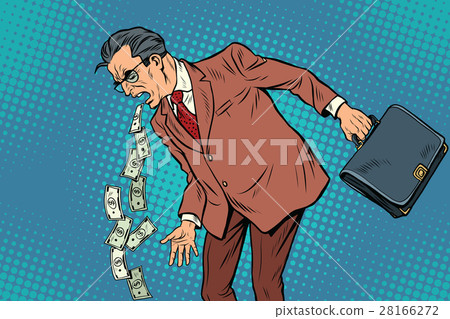 Businessman sick of money Businessman sick of money 28166272