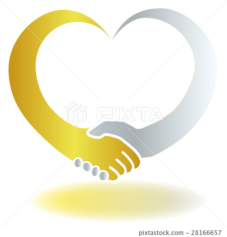 握在心臟形狀的金和銀手 28166657