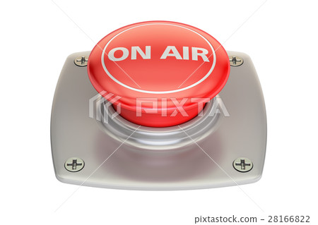 On Air Red button, 3D rendering On Air Red button, 3D rendering 28166822