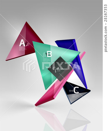 Vector 3d triangle abstract background - Stock Illustration [28167353 ...
