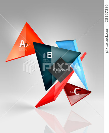 Vector 3d triangle abstract background - Stock Illustration [28167356 ...