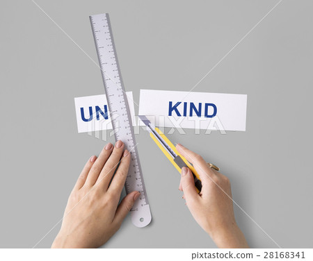 Unkind Hand Cut Word Split Concept Unkind Hand Cut Word Split Concept 28168341