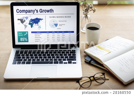 Digital Laptop Working Global Business Concept Digital Laptop Working Global Business Concept 28168550