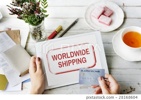 Worldwide Shipping Delivery Express Grpahic Concept 28168604