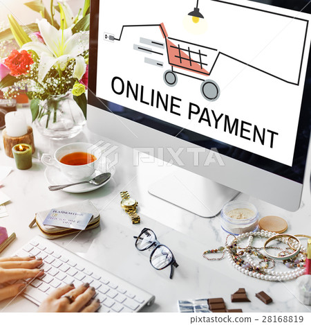 Online Shopping Online Payment Concept Online Shopping Online Payment Concept 28168819