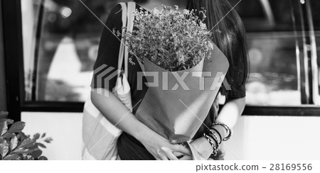 Bouquet Girl Alone Calm Flower Concept Bouquet Girl Alone Calm Flower Concept 28169556
