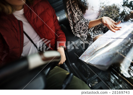 Couple Map Road Trip Travel Concept 28169743