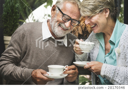 Senior Couple Afternoon Tean Drinking Relax Concept Senior Couple Afternoon Tean Drinking Relax Concept 28170346